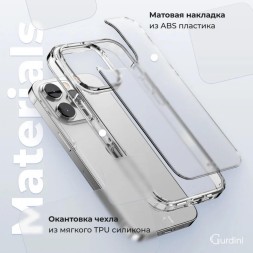 Чехол накладка для iPhone 16 Pro Max Gurdini Alba Series Protective (прозрачный матовый)